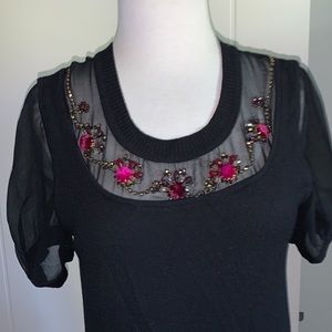 Beautiful black top with decorations